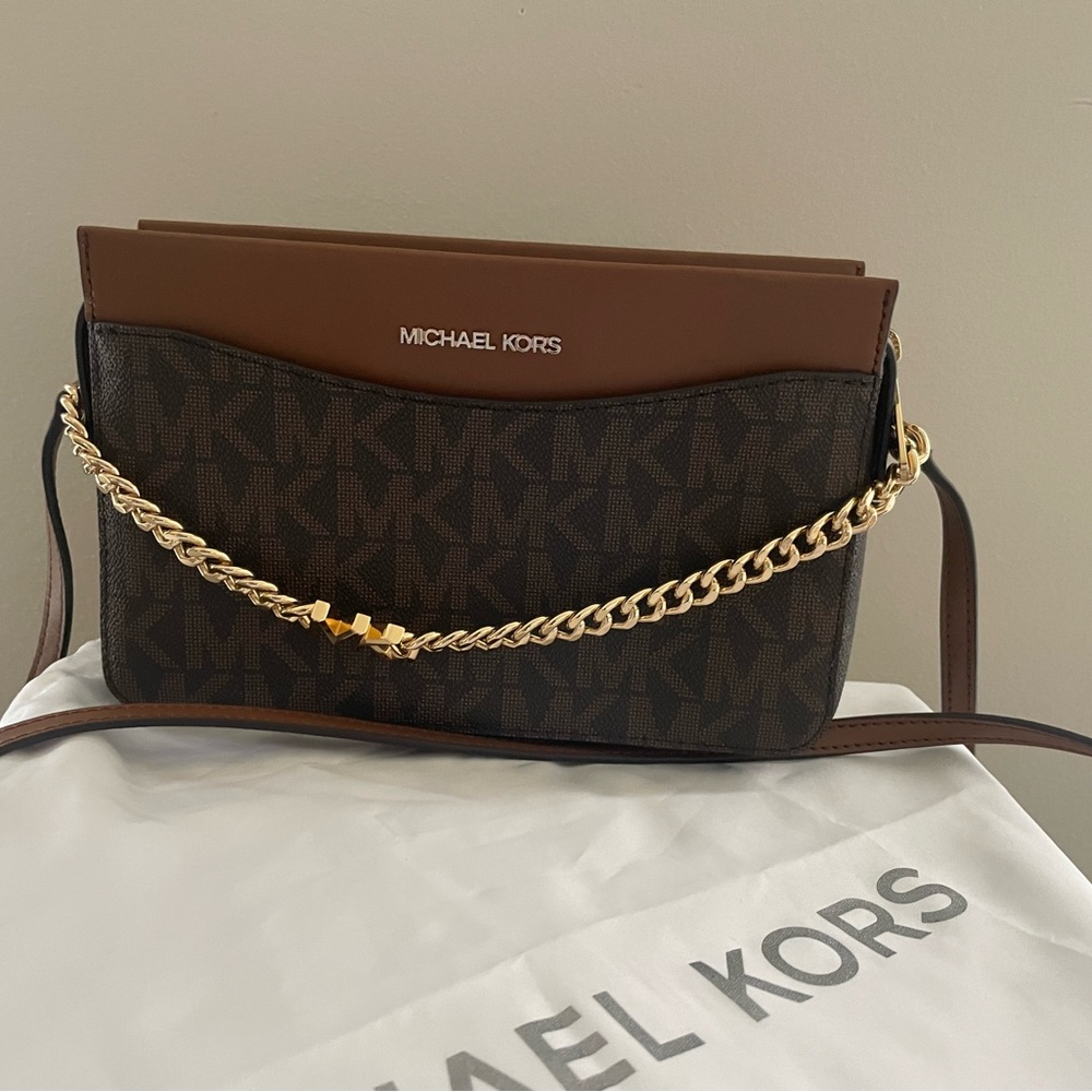 Michael Kors Brown and Gold Women's Bag